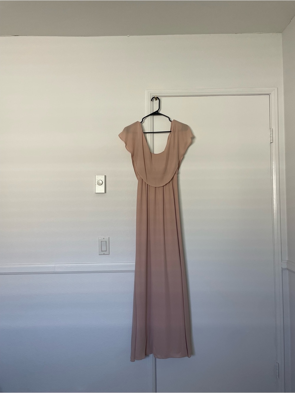 Show Me Your Mumu Blush Pink Maxi Dress with Draped Shoulder Sleeves